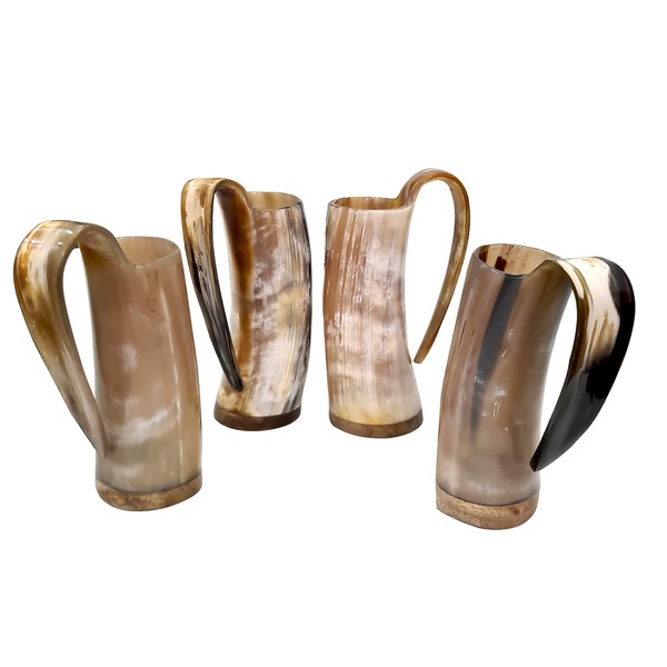 Natural Horn Beer Mug Medieval Viking Drinking Ale Tankard Food