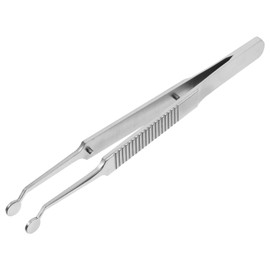 Healvian Round Head Eyelid Massage Tweezer for Meibomian Gland Expression Stainless Steel Eyelid Care Tool Smooth Paddles for Gentle Massage Precision Forcep for Eye Health and Comfort