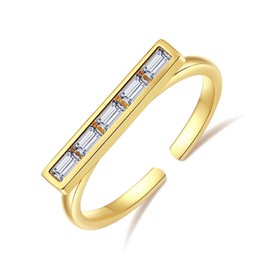 14K Gold Zircon Ring for Women Jewelry Gift