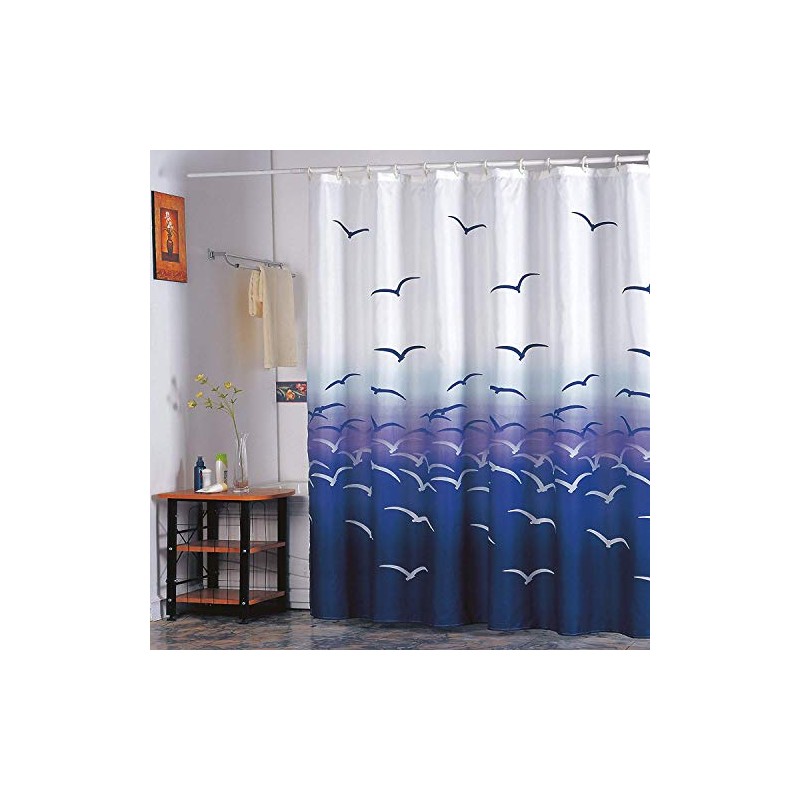 MSV Anti-Mould Shower Curtain - Anti-Bacterial, Washable, Waterproof, Polyester, 180