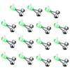 CRZQXOUR 15 PCS Silver Fishing Rod Bells Double Bell Green