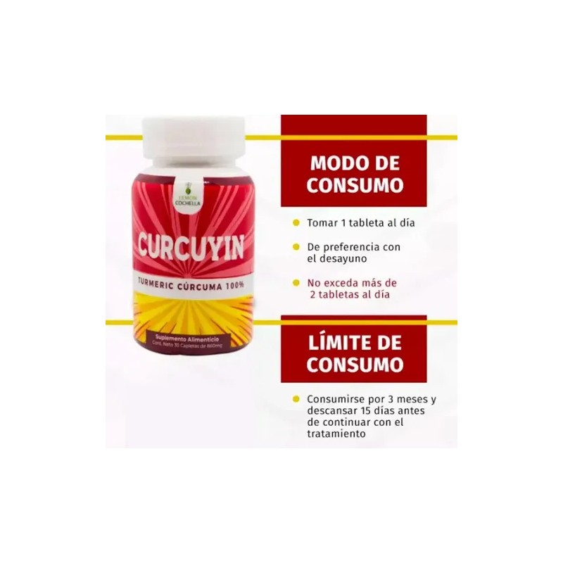 Kit De 5 Curcuyin Tumeric Curcuma Sabor Sin Sabor