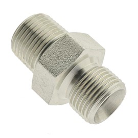 High Pressure Double Nipple G 1/4 Inch NPT 1/4 Inch, Material: Galvanised Steel