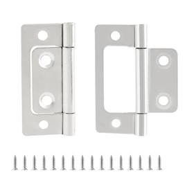 Biaungdo 12 Pcs Non-Mortise Door Hinges, 2 inch x 0.9 inch Bifold Butt Cabinet Hinges Vintage Furniture Hardware Antique Door Hinge with Screws for Door, Windows, Cabinet, Cupboard(White Nickel)