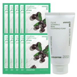 (10 sheets) Innisfree Energy Mask Acai Berry + Olive Vitamin E Real Cleansing Foam / (10매)이니스프리 에너지 마스크 아사이베리+올리브 비타민 E 리얼 클렌징 폼