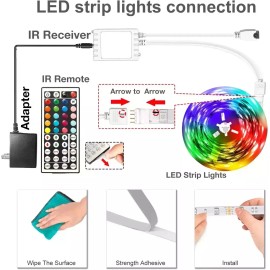 DAYBETTER 100Ft LED Strip Lights, Smart Light with App Remote Control, RGB LED Lights for