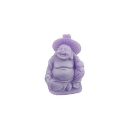 usamjtable Feng Shui Set of 6 Purple Buddha 3'' Ivory Happy Face Laughing Buddha Glow in The Dark Figurine Statue Green Crystal Gemstone Carved Wealth and Good Luck