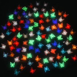 JERCLITY 90 Pieces 3D Light Change Color Butterfly Nail Charms Glow in The Dark Nail Butterfly Charms Luminous for Acrylic Nails