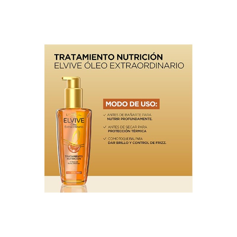 Kit LOréal Paris Tratamiento Serum Capilar Elvive Oleo Extraordinario 100ml