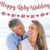 40th Happy Ruby Wedding Banner - Set of 2 Glitter