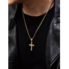 FaithHeart Gold Cross Necklace for Men, Stainless Steel Cross Chain