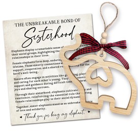 Elephant Ornament - Sisterhood Elephant Ornament - Elephant Christmas Ornament - Elephant Ornament for Women Tribe, Friendship Elephant Ornament - Elephant Gifts for Women - Wooden Elephant Ornament