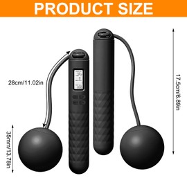 Cordless Jump Rope With Counter Wireless Skipping Rope Adult Fitness Exercise Weighted Digital Jump Rope for Women Men and Kids