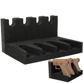 OCQOTAT Pistol Rack for Gun Safe - Foam Pistol Holder for Gun Cabinet ,Hand Gun Stand with 2 Magnetic Strip Set Fits 4 Pistols, Gun Safe Accessory for Men,Gun Cabinet Storage Organizer Accessories