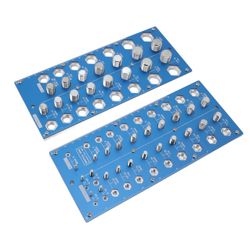 Nut and Bolt Thread Checker, 38 Holes Blue Imperial Metric