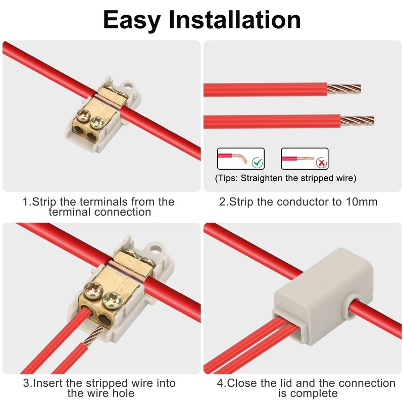 Linkstyle 10PCS 10AWG 60A Wire Connector Nut Kit, 17-10 Gauge