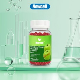 NEWCELL Apple Cider Vinegar Gummies with B12 & Multivitamin - 30 Count, Supports Digestion, Gut Health, Detox & Energy, Vegan ACV Supplement for Women & Men, Non-GMO, Vegetarian (2)