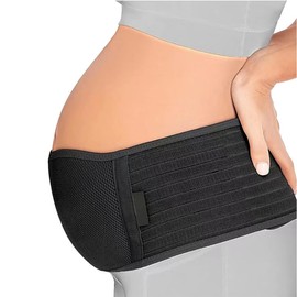 Faja Embarazo Soporte, Cinturón de Maternidad Ajustable, Fajas de Cintura y Abdomen para Alivio del Dolor de Pelvis, Lumbar y Espalda, Suave y Transpirable para Embarazo y Posparto Negro