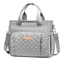 AIJIEKE Insulated Lunch Bag for Men Women, Lunch Box, Lunch Tote for Work, Large Leak Proof Cooler Bag with Removable Strap, Reusable Adult Lunchbag, Picnic, Office, Beach, Grey