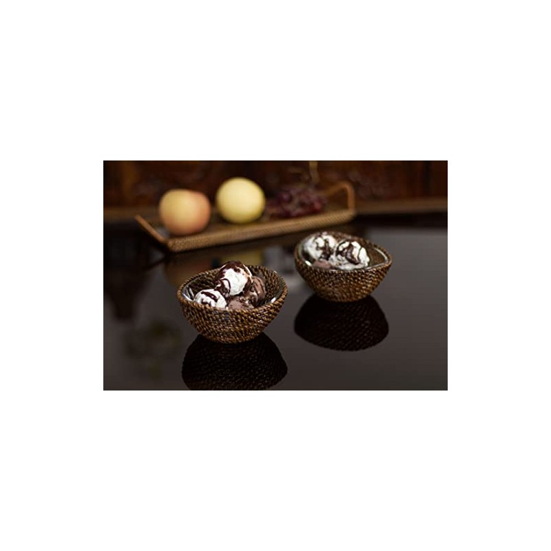 Calaisio, Set of 2, Small Woven Serving Bowls with Removable
