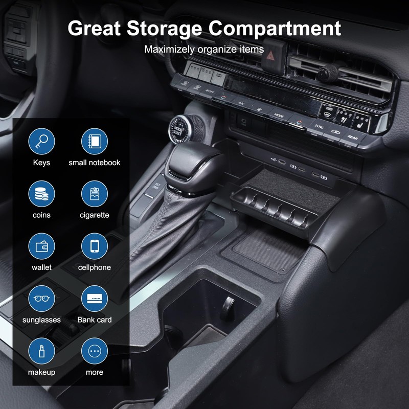 Heutamo Center Console Storage Box Compatible with Toyota Land Cruiser