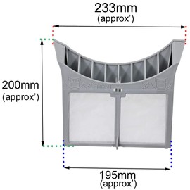 Spares2go Hinged Lint Screen Fluff Filter compatible with Creda Tumble Dryers (Grey)