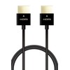 Elecom ECDH-HD14SS05BK HDMI Cable, 19.7 inches (50 cm), Supports 4K