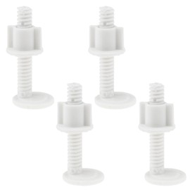 The Lord of the Tools 4 Pair Toilet Seat Repair Screws Kits Toilet Lid Screw Plastic Toilet Cover Hinge Bolt White Toilet Seat Repair Fitting for Toilet Seat Repair Thread Diameter 10mm Length 60mm