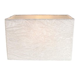 Contemporary and On-Trend Designer Arctic White Crushed Velvet Fabric Rectangular Lamp Shade for Wall Ceiling or Table - 29cm Length Suitable for The Home or Commercial Usage by Happy Homewares