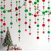 GCQQ 52Ft Christmas Garlands, Red Green Christmas Streamer Garland, Glitter