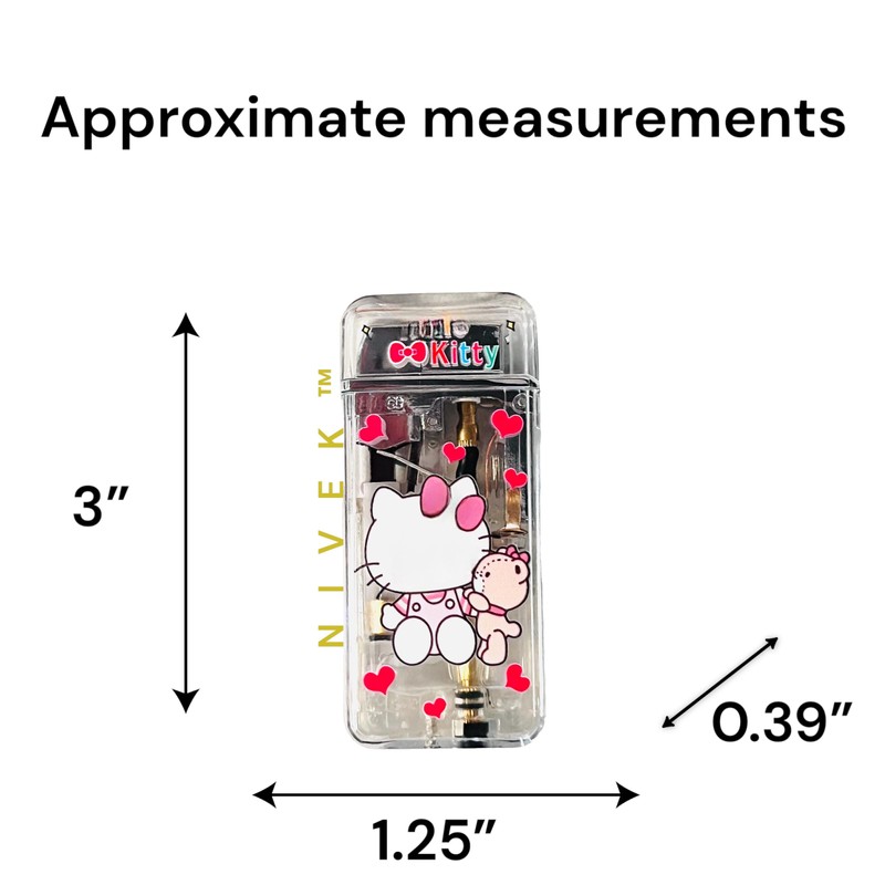 NIVEK Transparent Lighter Light Up Lighter (Clear Kitty)