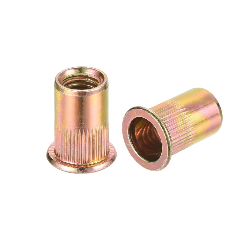 sourcing map 80Pcs Rivet Nuts Flat Head, M8-1.25 Carbon Steel