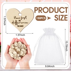 Weysat 150 Pcs Teacher Token of Appreciation Coins Bulk Never Forget The Difference You Make Appreciation Tokens Thank You Award Coins Gift for Teacher Employee Coworkers Nurse Women Men