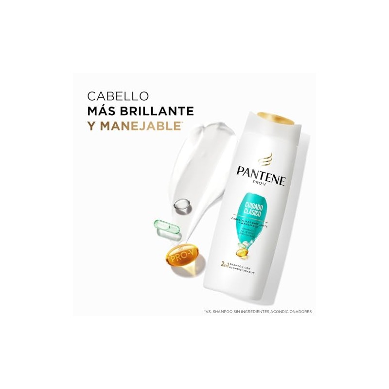 Pantene Shampoo con Acondicionador Cuidado Clásico 2en1, 400 ml