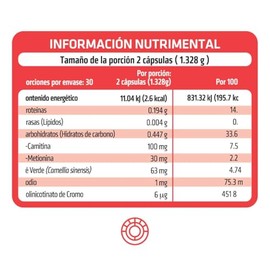 HEALTHADDICTION - Carnitherm  Suplemento Alimenticio Termognico con L-Carnitina, T Verde y Cromo  Optimizar el Rendimiento Deportivo y Apoyo...       