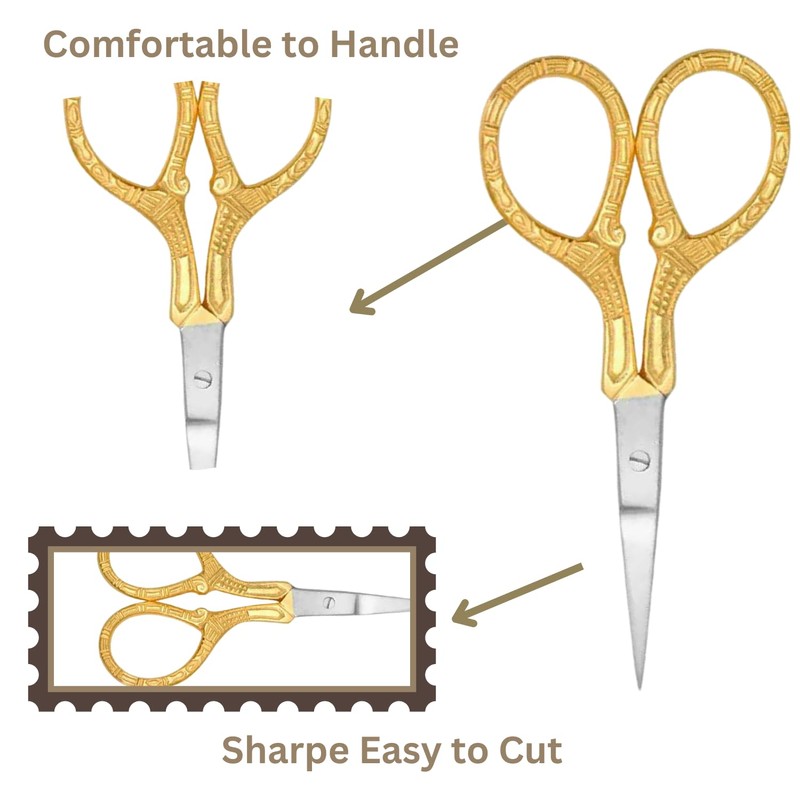 Sizler Beauty Small Sewing Scissors, Embroidery Scissors, Stainless Steel Sharp