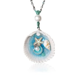 Da Piao Liang Beach Nautical Ocean Pendant Starfish Conch Necklace For Women Ocean Lovers Jewelry Gifts