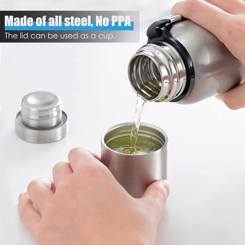 Insulated vacuum Thermo Bottle 1000ml/33.8oz with cup Stainless steel coffee