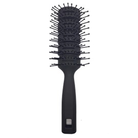 Flair Vent Hair Brush for Men and Women - Blow Drying and Styling - Black Soft Touch Handle