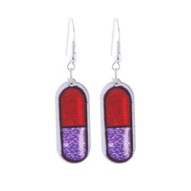 Colorful Nurse Day Heart Hat Pill Shape Wooden Dangle Earrings for Women Jewelry(F)