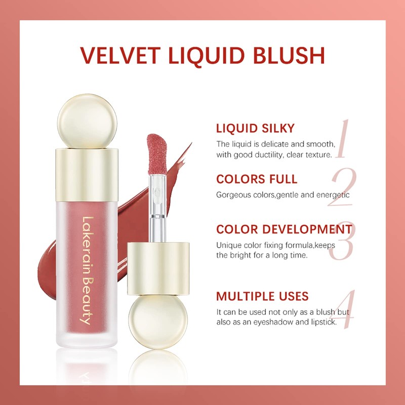 Erinde Liquid Blush Stick for Cheeks, Cream Matte Blush Blush