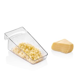 Cheese Grater with Container – Stainless Steel Box Grater with 2 Sided Removable Graters for Fine and Coarse Shredding – Ideal for Cheese, Vegetables, Garlic, and Ginger – Black Grater and Clear Box