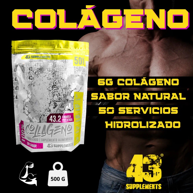 Colágeno Hidrolizado Biotina 500g Sin Sabor 43 Supplements