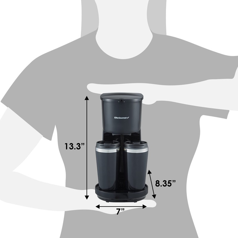Elite Gourmet EHC116 Dual Drip Double Coffee Maker Brewer Includes