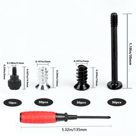 Nivithi 150pcs Computer Screw Set 35mm and 10mm Long and Short Screws for PC Case Fan