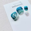Blue Ocean Wave Pedi Tips - Pedi Tips Full Set