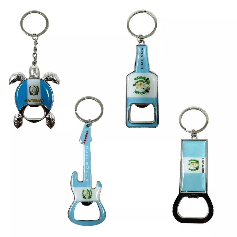 TSY TOOL 8 Pack Guatemala Keychains Country Metal Keychain, 4