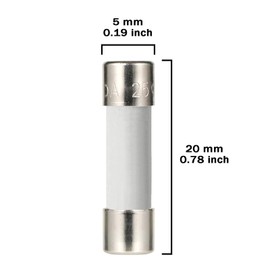 AUKENIEN 5 x 20 mm slow ceramic fuses 15 value T 0.5A 1A 1.6A 2A 2.5A 3A 3.15A 4A 5A 6.3A 8A 10A 12A 15A 20A 250V Carrying Ceramic Fuses Assortment Kit