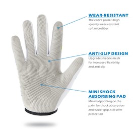 Kids Long Finger Climbing Gloves for Age 3-10 Boys Girls Gymnastics Monkey Bars, Good Grip for Scooter Balance Boards Biking Fishing Outdoor Sports (White2, L (9-10 Years))