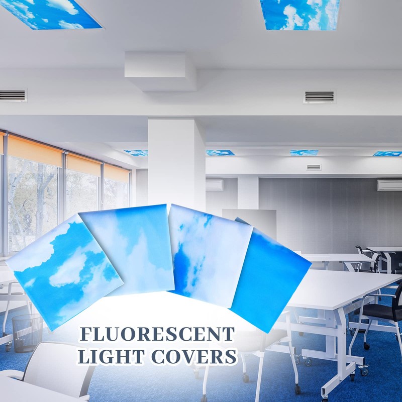 ROCEEI 8 Pcs 4 x 2 Feet Fluorescent Light Covers